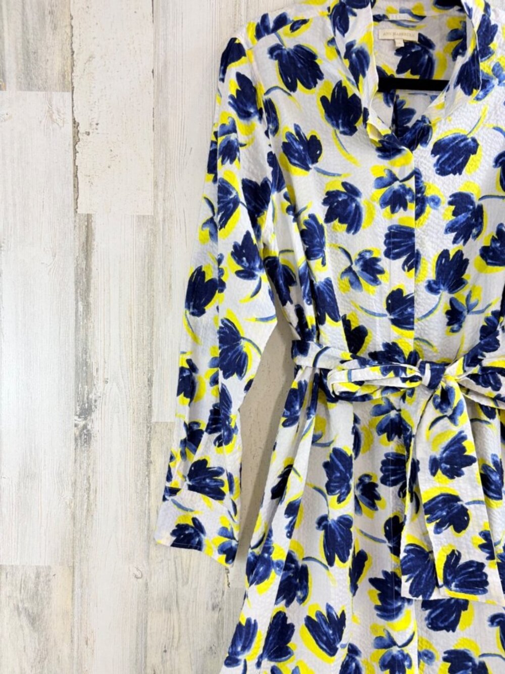 Ann Mashburn Sz L Annette Shirt Dress Floral Seersucker - Picture 3 of 16